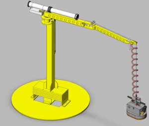 The mobile jib-crane FleciCrane Mobile with integrated Bal-Trol air telpher